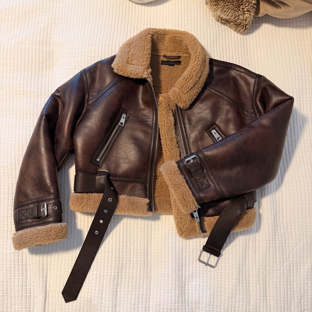 Zara Tan Shearling Jacket